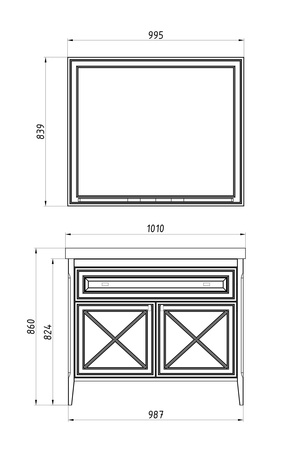 Зеркало (100х84)  ASB-Woodline Монте 100  10777